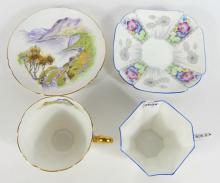 TWO SHELLEY CUPS AND SAUCERS