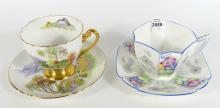 TWO SHELLEY CUPS AND SAUCERS