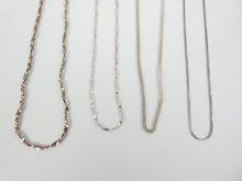 4 STERLING NECK CHAINS