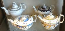 FOUR 19TH CENTURY ENGLISH TEAPOTS