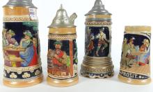 FOUR GERMAN STEINS