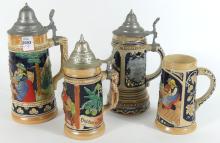 FOUR GERMAN STEINS