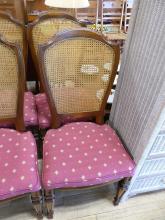 SET OF CANED BACK DINING CHAIRS