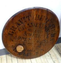 DUTCH COOKIE MOLD, SIGN AND BARREL LID