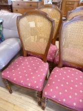 SET OF CANED BACK DINING CHAIRS