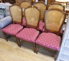 SET OF CANED BACK DINING CHAIRS