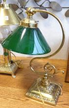 TWO BRASS DESK LAMPS