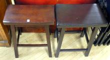 TWO WOODEN BAR STOOLS