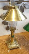 TWO BRASS DESK LAMPS