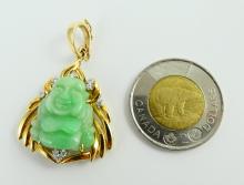 GOLD, JADE & DIAMOND PENDANT