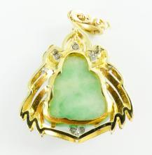 GOLD, JADE & DIAMOND PENDANT