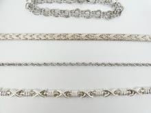 4 STERLING SILVER BRACELETS