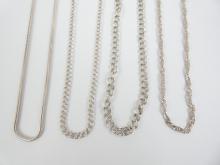 4 STERLING SILVER CHAINS