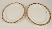 PAIR DERBY OVAL PLATTERS