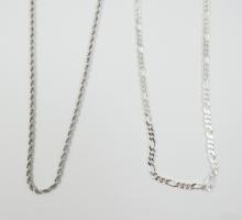 2 STERLING NECK CHAINS