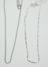 2 STERLING NECK CHAINS