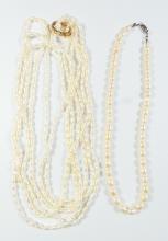 6 FRESHWATER PEARL NECKLACES