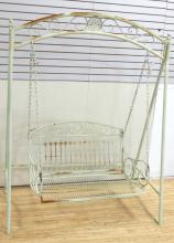 CAST ALUMINUM SWINGING GARDEN BENCH