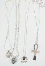 7 STERLING SILVER PENDANT NECKLACES