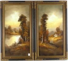 PAIR WILLIAM CHANDLER PASTELS
