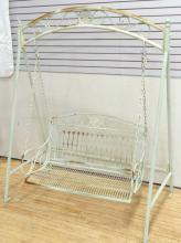 CAST ALUMINUM SWINGING GARDEN BENCH
