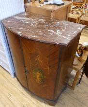 FRENCH MARBLE TOP CONSOLE CABINET