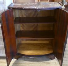 FRENCH MARBLE TOP CONSOLE CABINET