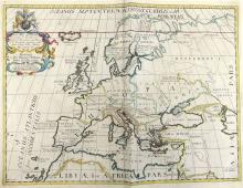 NEW MAP OF EUROPE BY EDWARD WELLS, CIRCA 1712