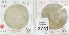 2 U.S. SILVER DOLLARS