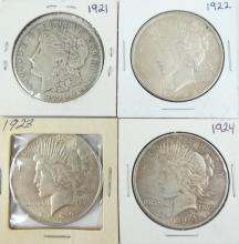 4 U.S. SILVER DOLLARS