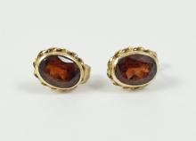 PAIR GARNET EARRINGS