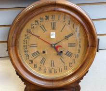 ANTIQUE "SCHOOLHOUSE" WALL CLOCK