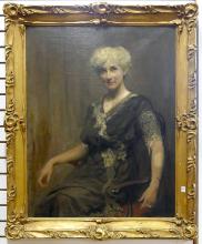 LARGE ANTIQUE "PORTRAIT" OIL PAINTING