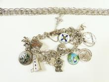 2 STERLING CHARM BRACELETS