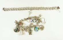 2 STERLING CHARM BRACELETS