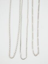 3 STERLING SILVER CHAINS