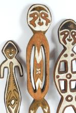 3 PAPUA NEW GUINEA FLAT WOOD FIGURES