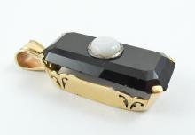 GOLD, OPAL & ONYX PENDANT