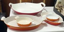 DANISH AND BELGIAN ENAMEL CAST IRON BAKEWARE