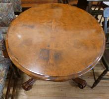 VICTORIAN BURL WALNUT PARLOUR TABLE