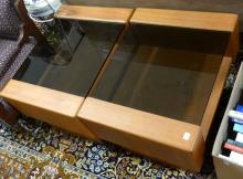 PAIR OF TEAK END TABLES