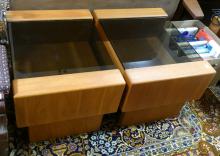 PAIR OF TEAK END TABLES