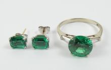 PAIR EARRINGS, RING