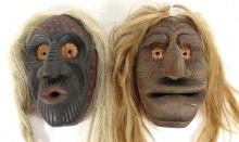 2 IROQUOIS FALSE FACE MASKS