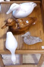 FOUR WOODEN DECOYS