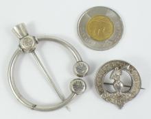 2 SCOTTISH SILVER PINS