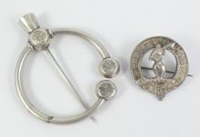 2 SCOTTISH SILVER PINS