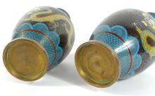 PAIR OF EXCEPTIONAL CLOISONNE VASES