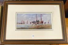 TWO FRAMED "NAUTICAL" OIL PAINTINGS