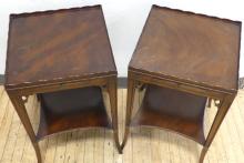 PAIR OF MAHOGANY LAMP TABLES